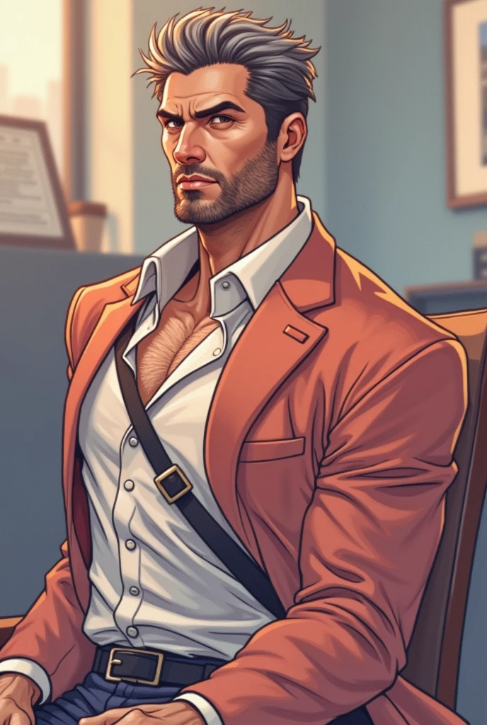3,daddy, formal trousers men sit down,k hd,in the office,muscle, gay ,grey hair, stubble bearded, caucasian face,masculine,strong man,the boss is,handsome,sex,lecherous dad,look straight ahead,father drove his son to school,Dad is erection, semen, ejeculated, photo realistic