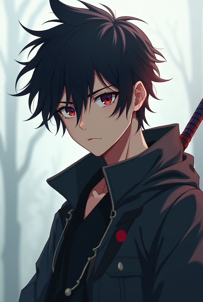 Create a brave and mysterious young man in anime form for profile