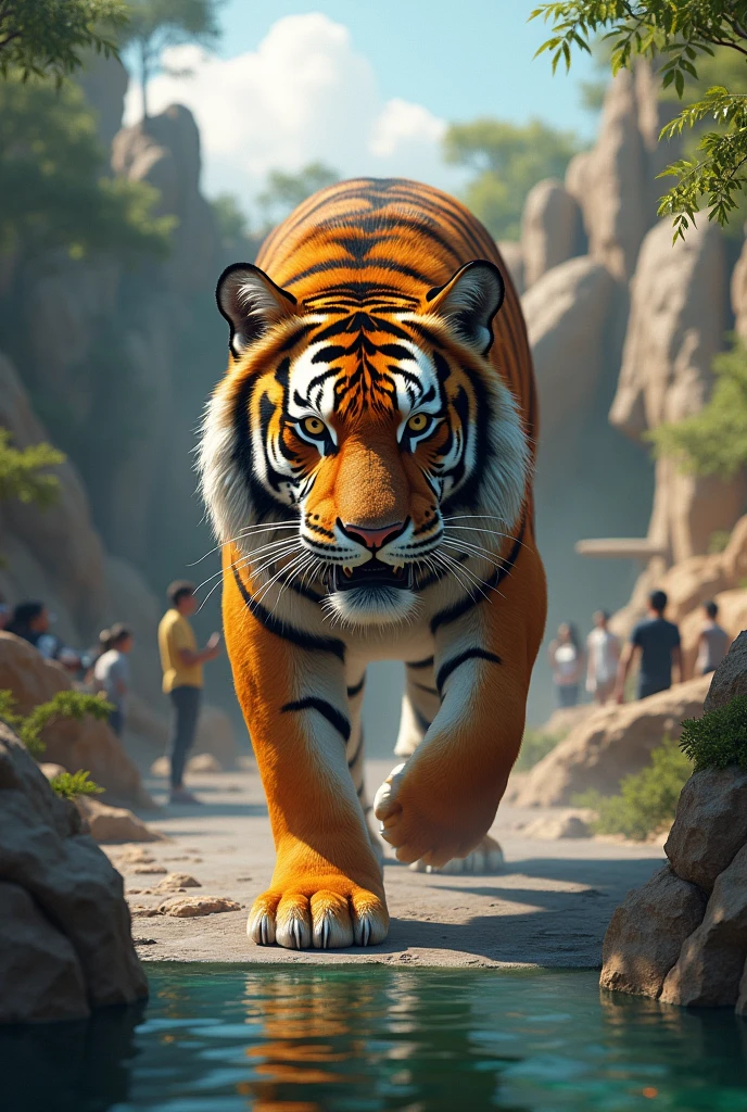 Zoo with a big largest tiger
