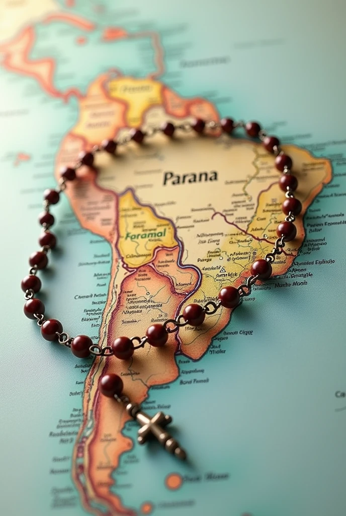 Map of Paraná with the rosary around it
