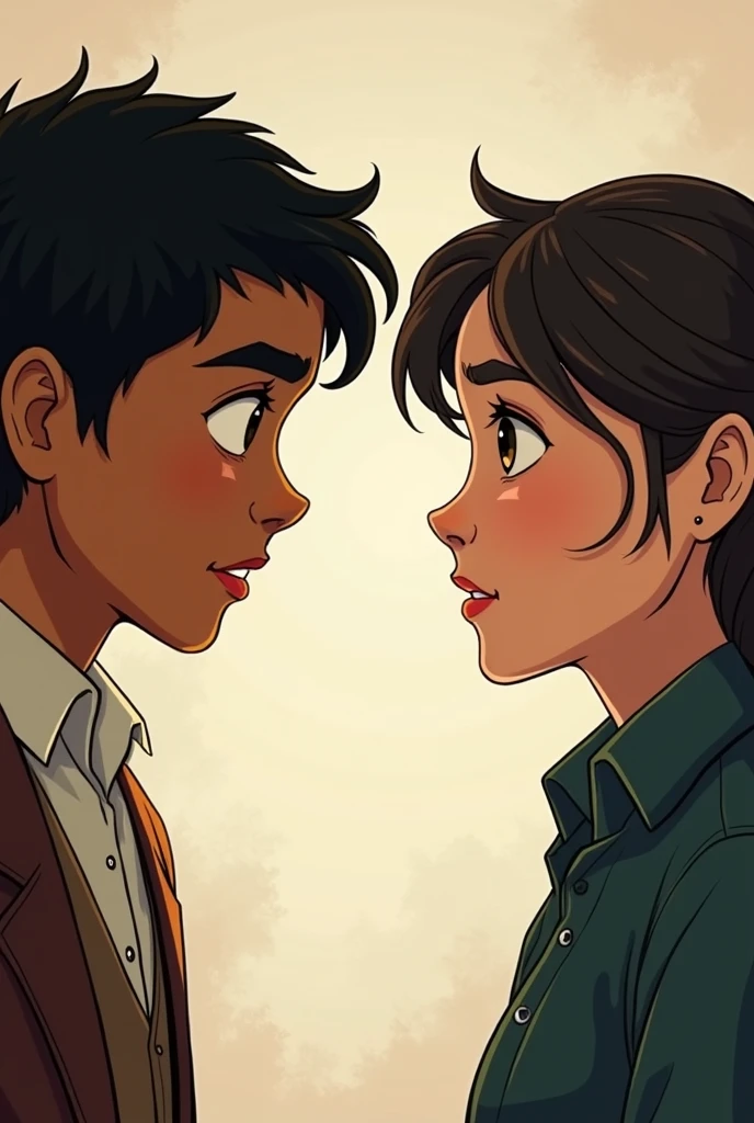 Viñeta 3: Exchange between Rafael and the narratorDescription: A closer shot of Rafael, with a confident attitude while speaking. The narrator seems impressed.Text in the cartoon:Storyteller (Dialogue): "He is a great admirer of his poetry, I didn't imagine the author was so young."Rafael (Dialogue): "I just turned seventeen. My case is not unique; remember Neruda, Lorca, Rimbaud..."
Generates the image of this