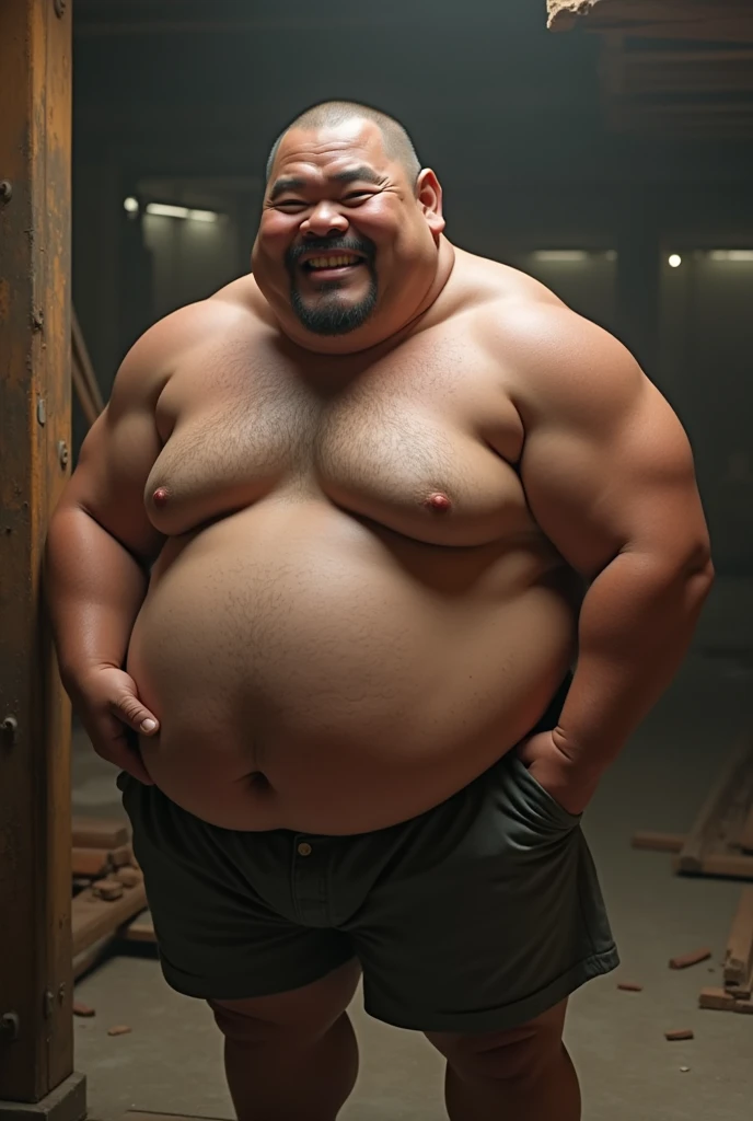 Photorealistic、Japanese、middle aged、Thick、Single eyelid、6 heads、Soft impression、50s、Metabolic、Short moustache、Short shaved head、square、whole body、Muscle Bear、Japan、same-sex love、indoor、Cock、erection、Full Body、fat、Giant、Masturbation、Thick legs、Thick arms、Thick face、Fat、muscle、Thick waist、Fat Belly、Short beard、Dark skin tone、Glare、Short arms、Short legs、Bodybuilder、Hairy、Thick waist、Thick neck、Thanos、Plump、Pleasant face、action、Masturbation、、Anal Sex、anal sex、Ecstasy、Construction site、