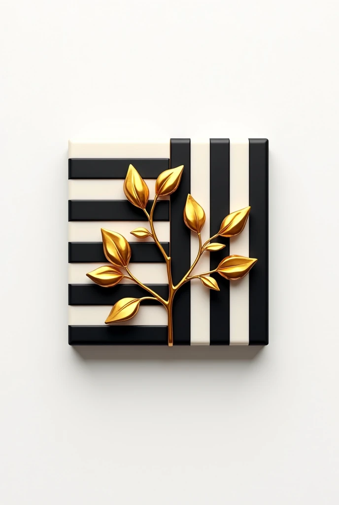 A square logo for a minimalist confectionery business
With soft black and white stripes and interwoven 3D gold roses