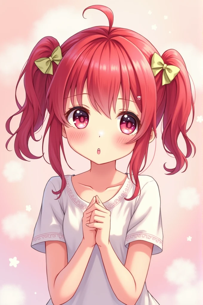 Cute anime girl red hair 