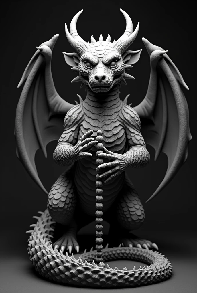 a black and white photograph of a statue of a dragon holding a japamala , highly detailed dark art, phone wallpaper, phone wallpaper hd, giger style, mobile wallpaper, h r giger style, Dark art style, armor giger style, amazing wallpaper, 3d tattoo design, hd phone wallpaper, phone background, giger style, por Lambert Doomer