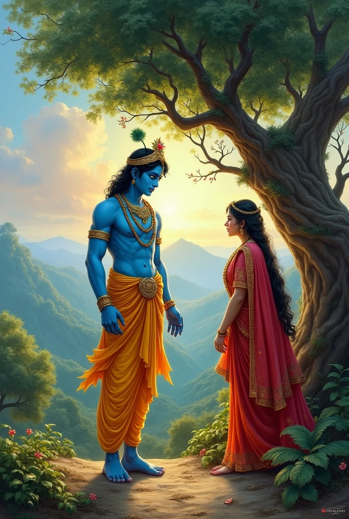 Lord krishna leave mathura and beautiful radha cty in the corner of the tree 5000 year ago. Krishna cried but he bound to go outside mathura village