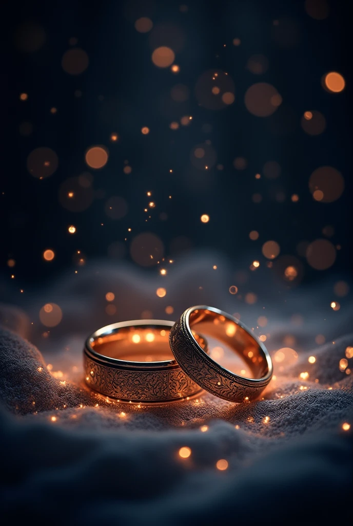 (bookcover) black background, sparkles, couple wedding ring
