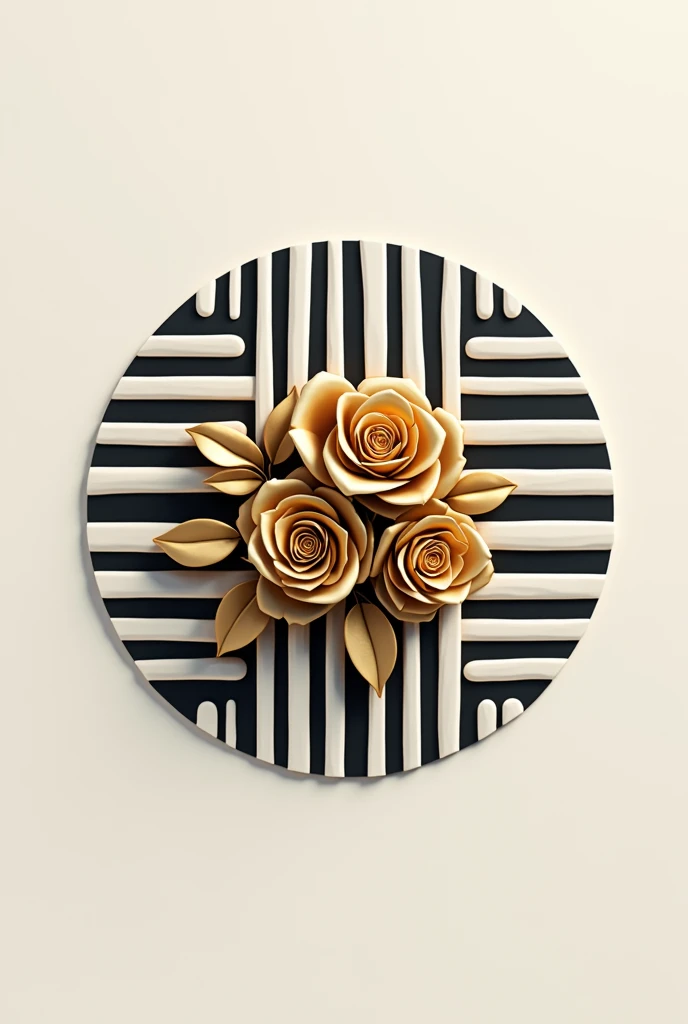 A logo for a minimalist confectionery business
With soft black and white stripes and interwoven 3D gold roses
