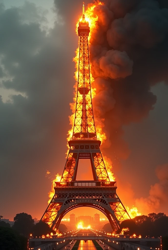 Eiffel tower in fire

