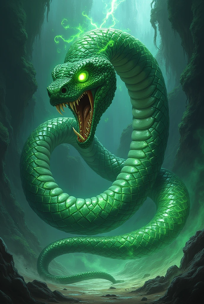 green color jujutsu kaisen style curse snake