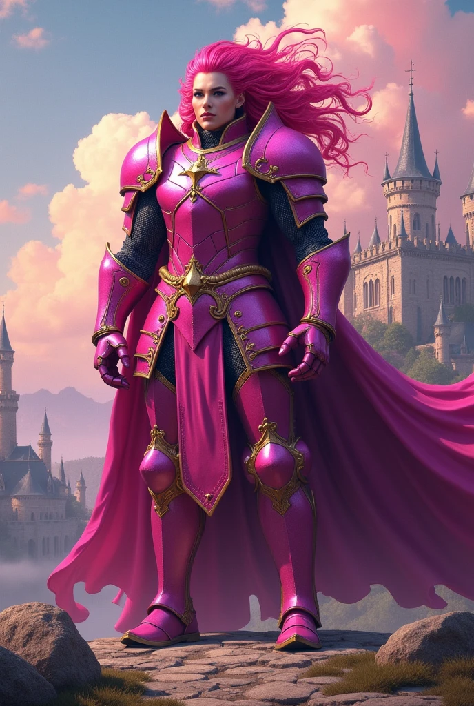 Knight pink  Man hair Big 