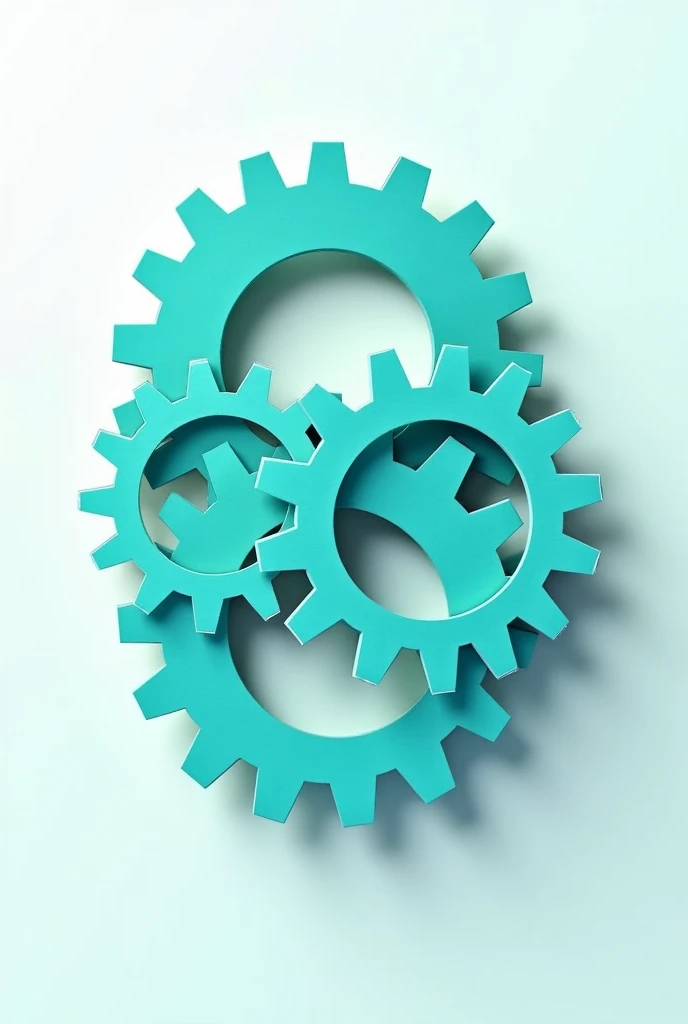 In the style of paper cut out and the white and turquoise color
This photo is about a Five layers of paper are cut like gears with a small distance on top of each other
The image view is perspective
The image is 12 x 9