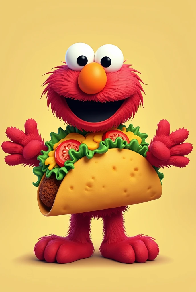 Elmo doll in taco costume