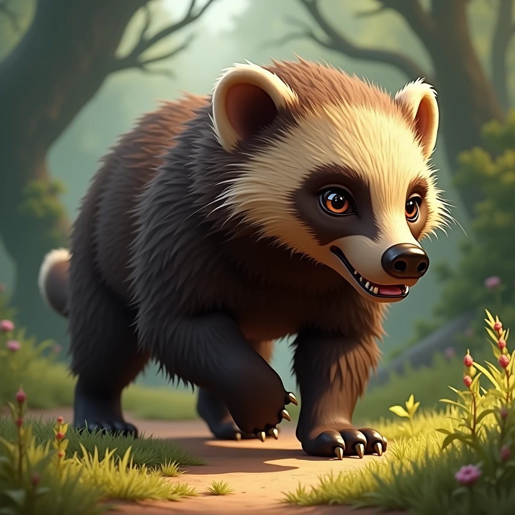 Create a real Catoon honey badger