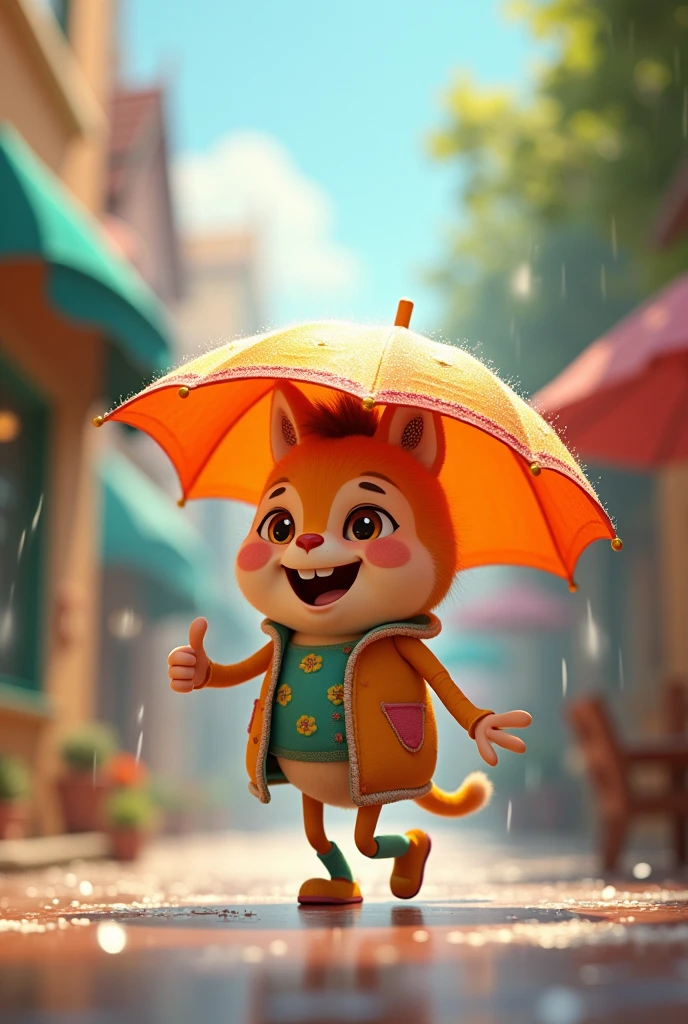 Umbrella in animation for YouTube video