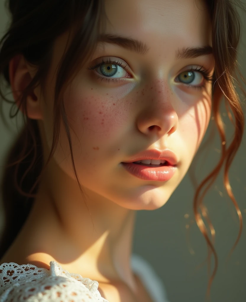 a photo of iana girl, 1 girl, teen wearing lingerie, less than 20 years, premium photos, 8k, QHD, masterpiece, Very precise, anatomically correct, textured skin, Very detailed, High details, high quality, Awarded many times, Best Quality, ((ultra realistic)), ((whole body)), ((full shot)), youthful, skinny, brunette, vivid blue eyes, small breasts, small waist, small ass, with freckles, hot body, most beautiful girl ever, full body wide picture, looking deeply at the viewer with a look of