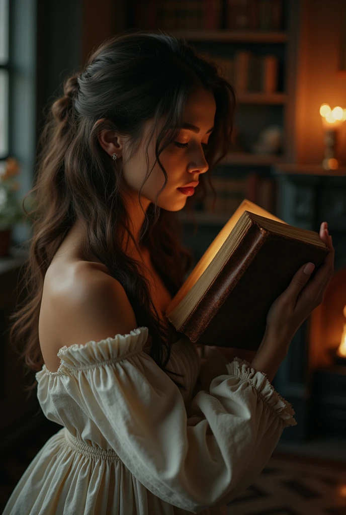 A woman kissing a book