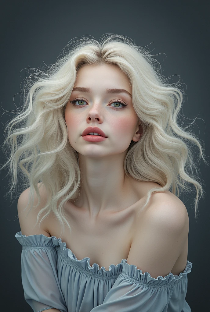 Create a realistic and photorealistic photographic image, beautiful girl, wavy blonde hair