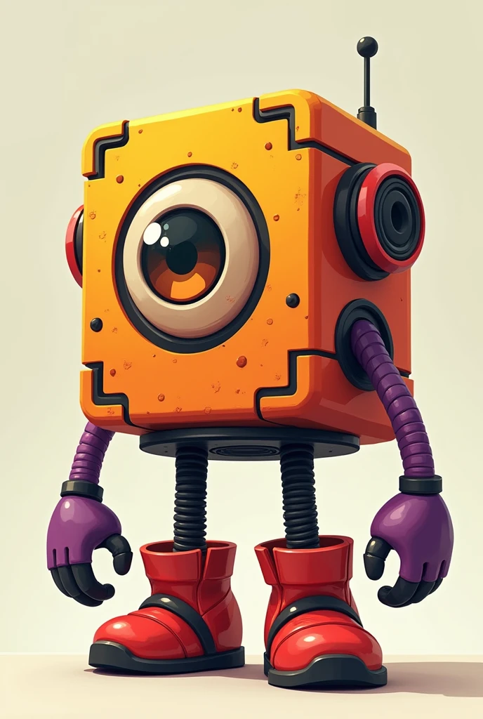 ---
**name:** QuadroBio (Square Bio Baby)
**Visual Description:**
- **format:** QuadroBio has a perfectly square body, unlike the traditional Bill Cipher. The square body gives a more robust and stable appearance.
- **colors:**
- **Version 1:** QuadroBio's body is a vibrant red, with darker edges that give a sense of depth and three-dimensionality.
- **Version 2:** In a variant, the body is a bright yellow, but with purple tendrils extending from the four corners of its body, giving an intriguing contrast and a slightly alien appearance.
- **Ojo:** QuadroBio has a large central eye, which occupies almost half of its face. The eye is expressive, with an iris that changes color depending on your emotions—red for anger or determination, blue for calm, green for curiosity. The eye also has a subtle glow, as if he were always alert and curious.
- **Tenders:** The purple tendrils that protrude from the corners of its square body have a malleable, elastic appearance.. They are used both to move around and to interact with objects around them., like picking up toys or holding something while he examines it with his eye.
- **Big dykes:** Nami "feet", QuadroBio wears huge shoes, that seem disproportionate to your square and. The shoes are blue with red details., looking more like fun accessories than something functional. They make funny noises when they walk, adding a touch of humor to the character.
- **Expressions:** Despite its somewhat robotic and geometric appearance, QuadroBio has very humanized facial expressions, with its central eye being the main form of communication. It can wrinkle the "muka" or partially close the eye to demonstrate emotions such as doubt, cheerfulness, or tiredness.
**Personalidade:**
- **curious:** QuadroBio is extremely curious, always exploring and examining everything around you. He loves discovering new things and is fascinated by anything.