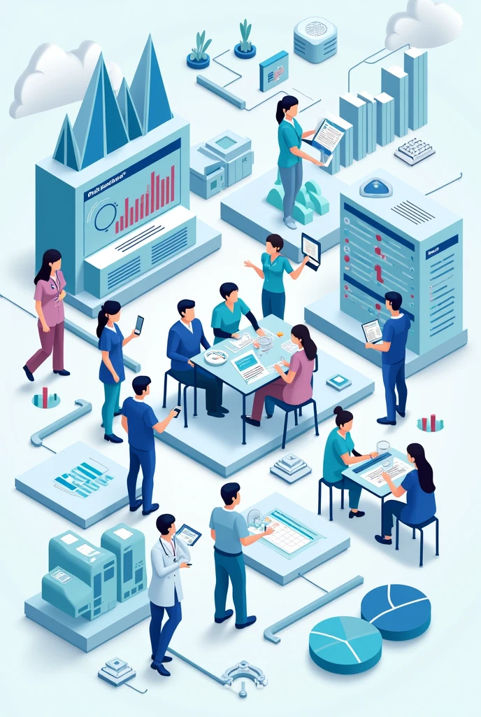 Generate an image that represents the following phrase: Design, Implement and participate in nursing activity quality assessment programs and establish standards for its measurement