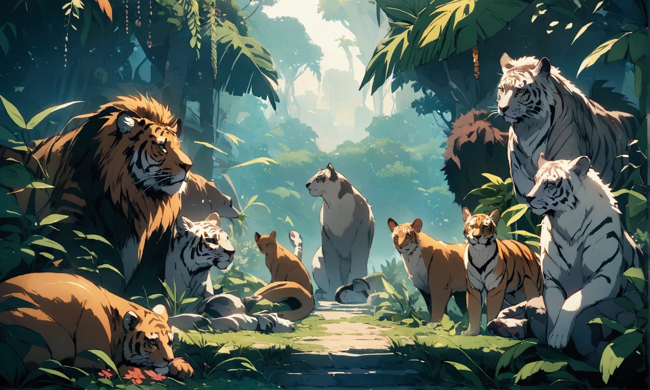 cover of all the jungle animals together