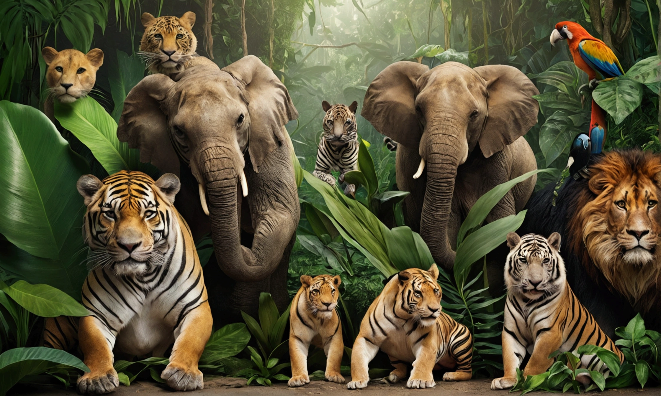 cover of all the jungle animals together