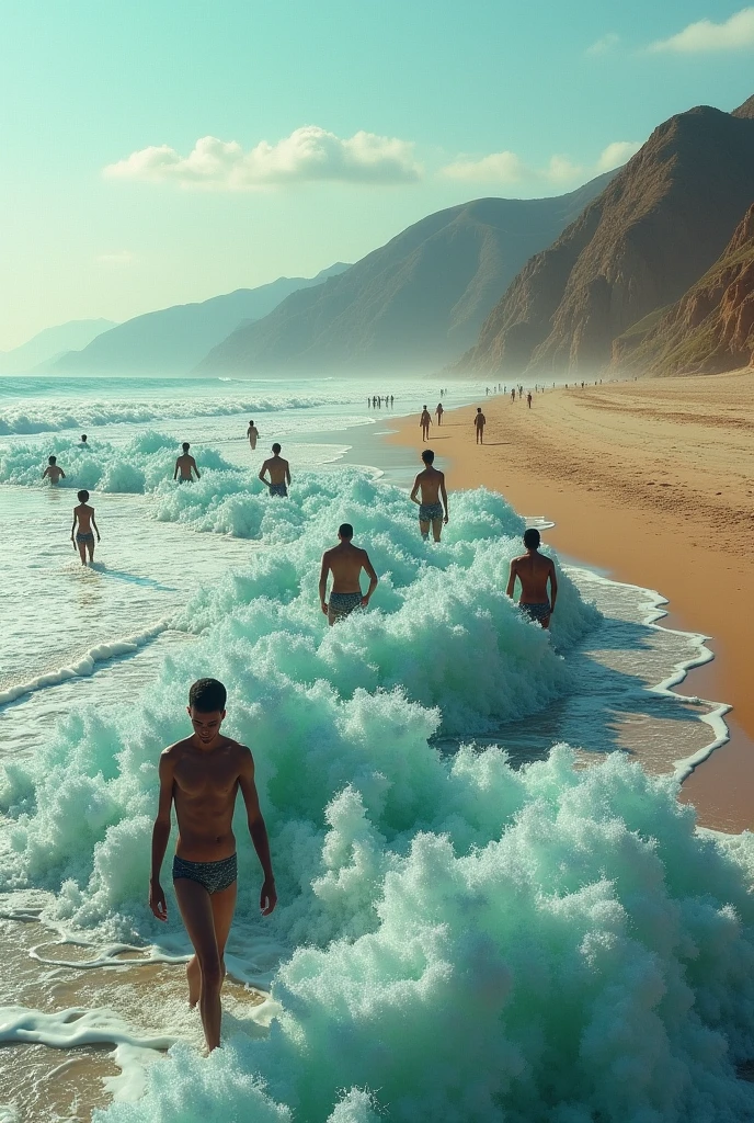 Draw a Beach, but change the water to people
