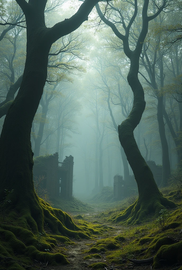 A post apocalyptic forest another idea without people 


