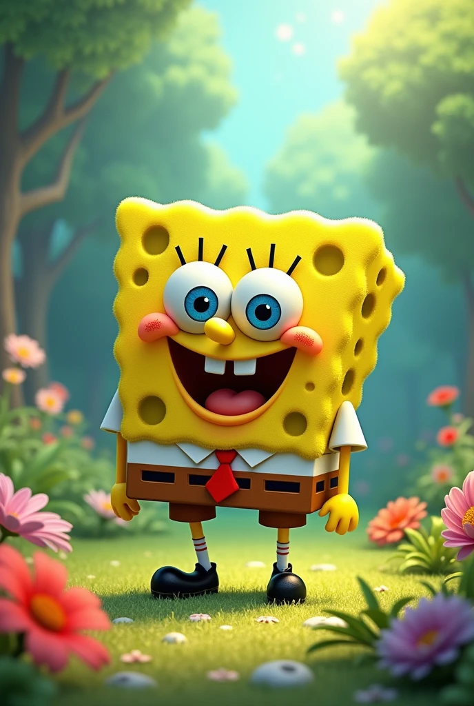 smiling sponge, that is not spongebob, that is not at the bottom of the sea