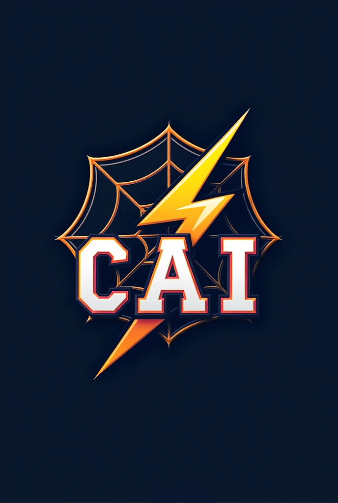 Make a logo for a student council inspired by the Spiderman logo but with a lightning bolt and the initials C.A.I
