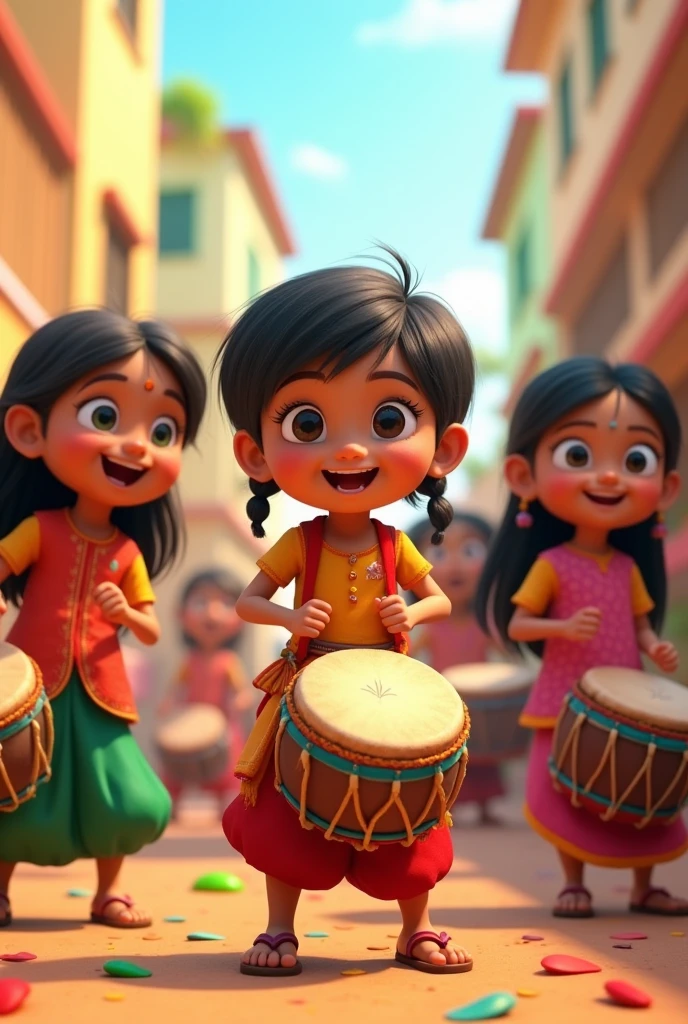 Dhol for Kids in animation for YouTube video
