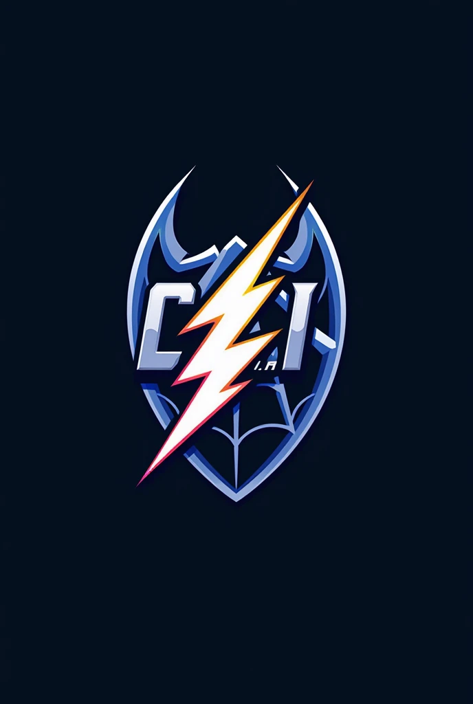Make a logo for a student council inspired by the Spiderman logo but with a lightning bolt and the initials C.A.I