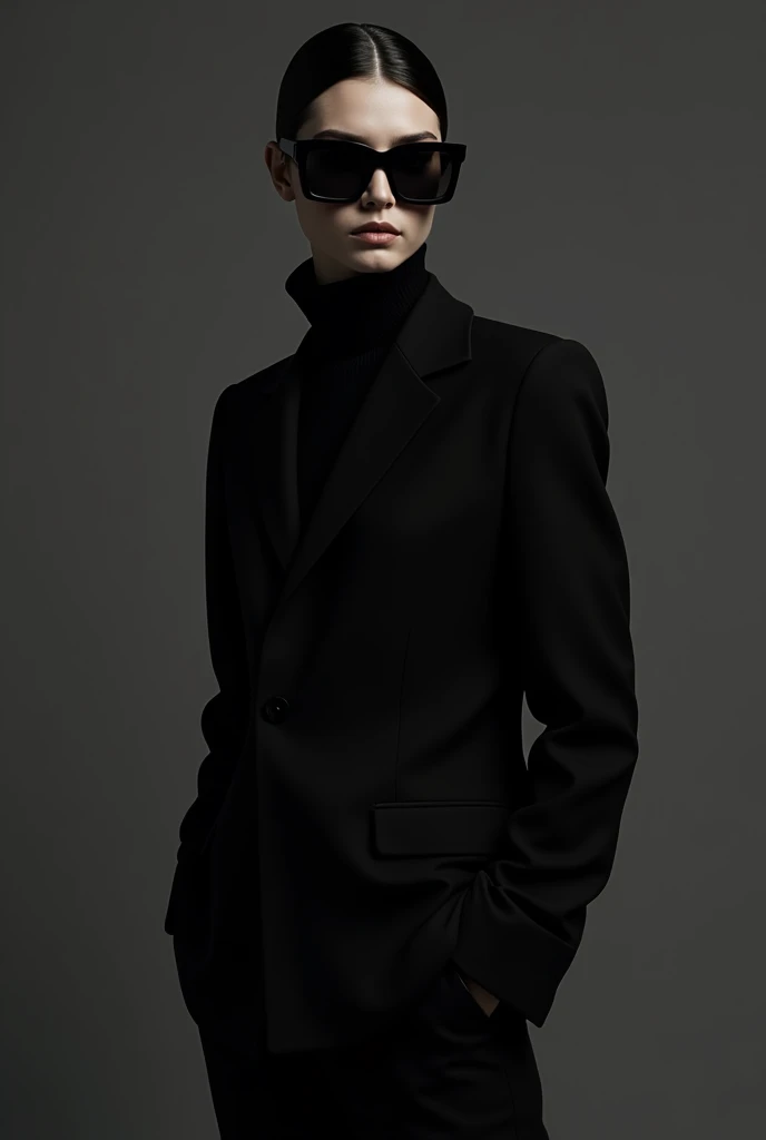 Do it with the same clothes but totally black glasses, not lenses.