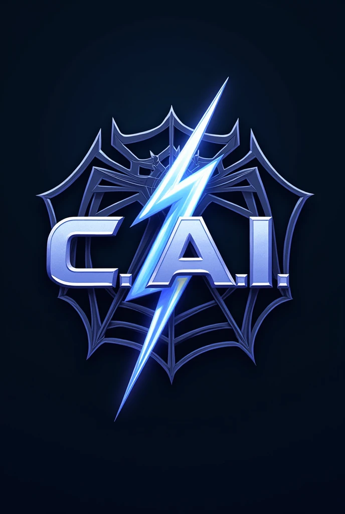 Make a logo for a student council inspired by the Spiderman logo but with a lightning bolt and the initials C.A.I