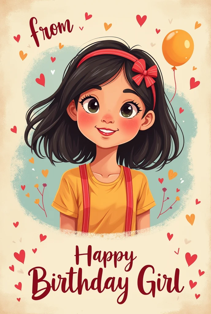 Birthday gift card for an girl that just says From to