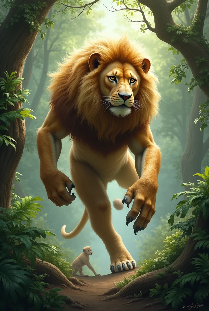 Lion with a body of a monkey