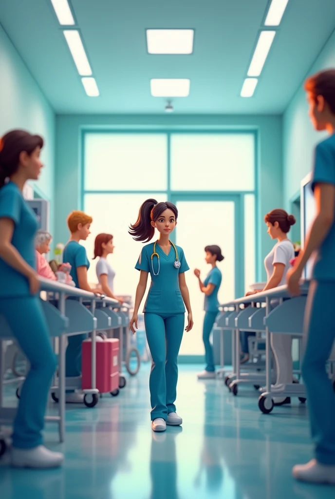 Generate an animated image that represents the following phrase just by looking at it: Leading nursing teams in community care units