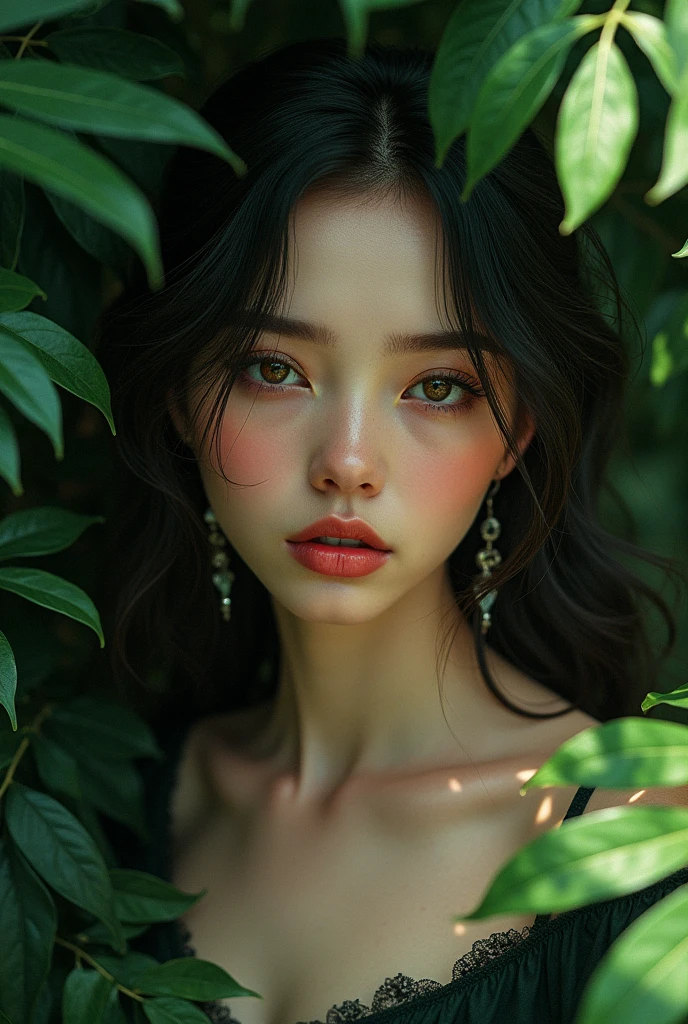 (best quality,4k,8k,highres,masterpiece:1.2),ultra-detailed,realistic,portraits,gray,beautiful,rich soil,artistic,emerald,dense,abundant shade,ethereal,vibrant,serene,tranquil,proud,masterpiece photo, beautiful girl, detailed face, model shot, romantic, perfect skin, black, realistic, surprise, sad, sadness, face, eyes, staring.