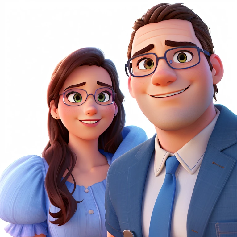 a man and woman in Disney Pixar style, high quality, best quality, detailed facial features, beautiful couple, romance, affectionate, warm lighting, soft colors, cinematic composition, 8k, photorealistic, masterpiece, digital art, concept art, 3d render, sharp focus, hyper detailed, vibrant colors, studio lighting