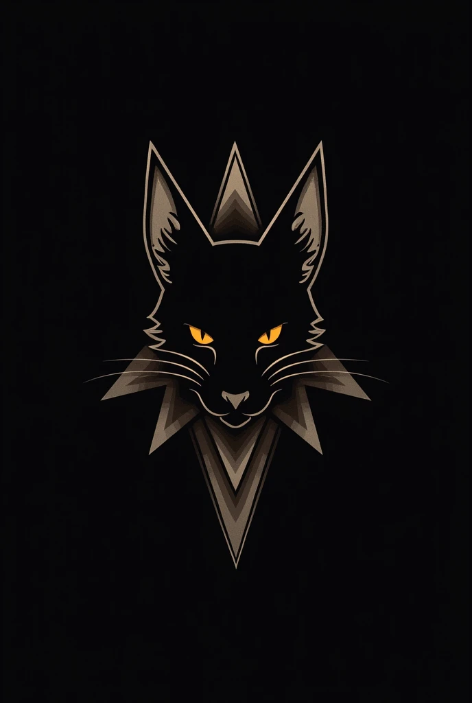 Generate a logo with a gothic style and lettering for a tattoo studio with the name D'TTO. You can see the head of a cat or a crow, You can use geometric figures such as triangles as simple as possible and in silhouette.