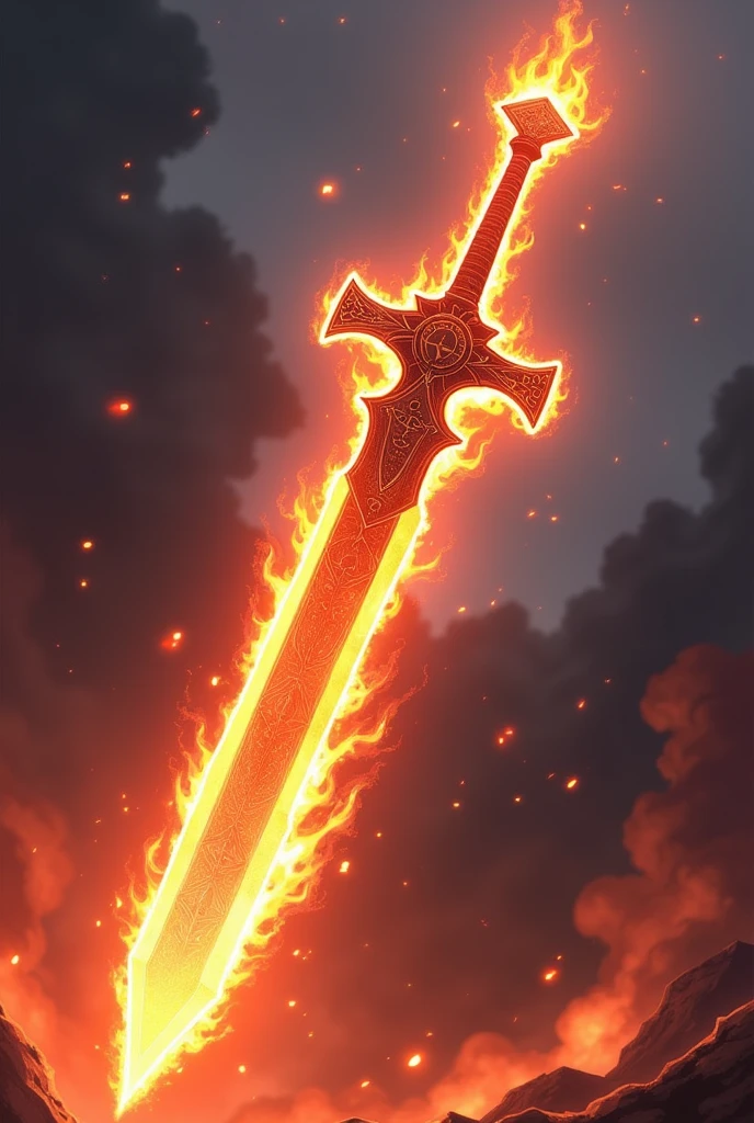 Create a sword named burning blade in anime