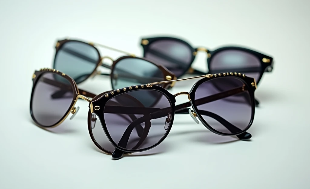 More than one sunglass with simple background dont use gradient background