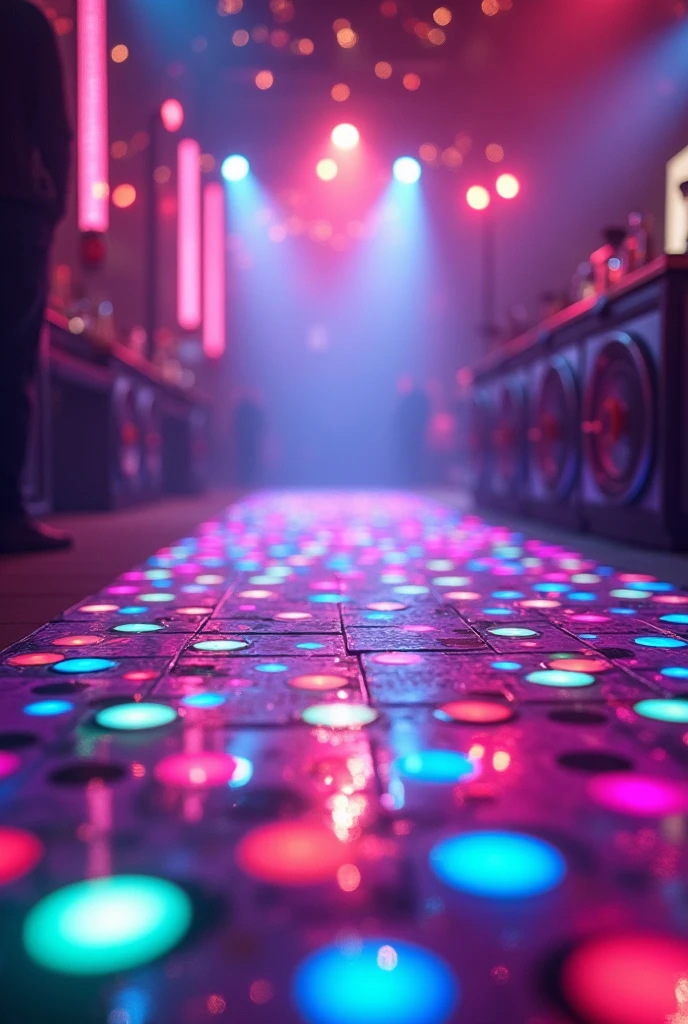 Party style RGB floor lights in various colors 
