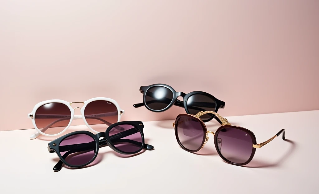 More than one sunglass with simple background dont use gradient background