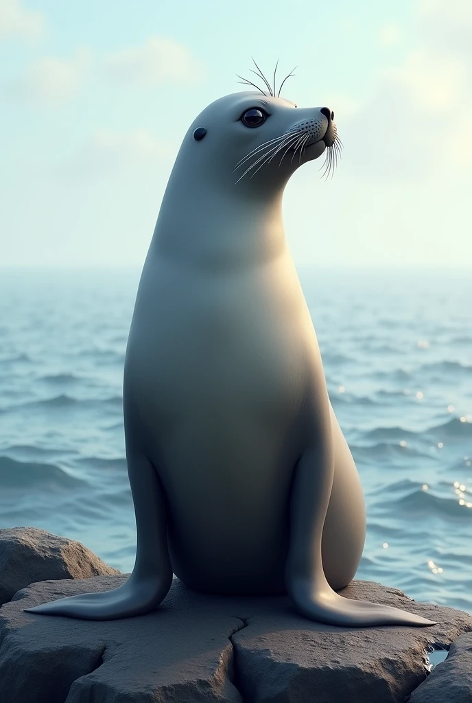 Create a seal that is standing and looking forward

