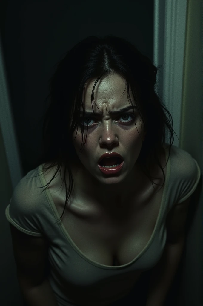 A women scared and imagine