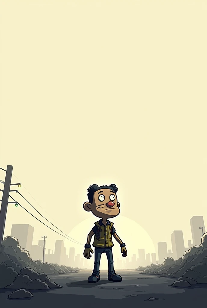 "Design a poignant and minimalistic scene depicting the tragic death of Scooter from Borderlands: The Pre-Sequel. Place Scooter on the first third of the image, capturing his emotional farewell. The background should be a stark, abstract representation of the game's environment. Use a limited color palette and clean lines to evoke a sense of loss and depth, in the style of Olly Moss."
