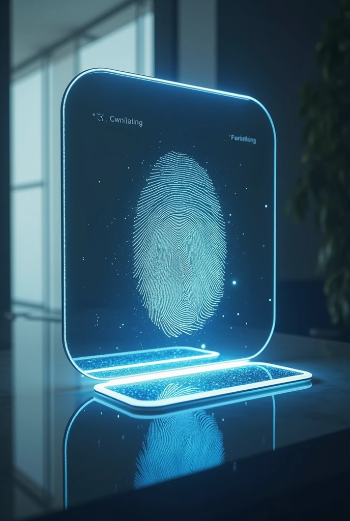 Mirror with digital identity finger 
