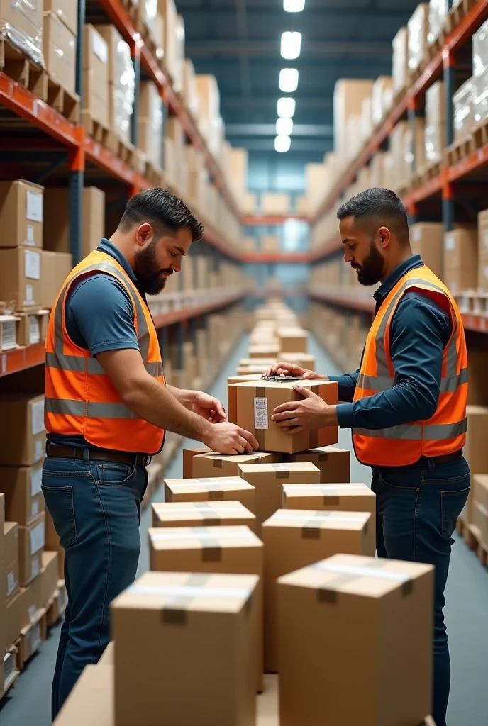 Packer and picker during the process of piecing (sorting) at Ozon fulfillment