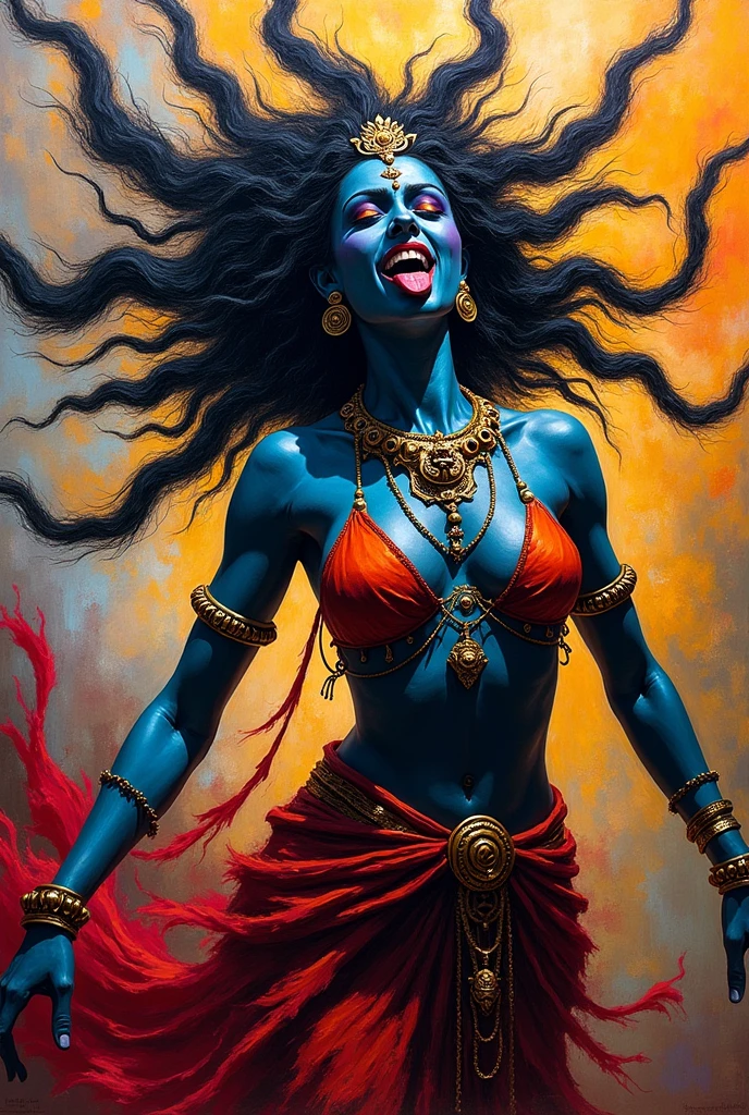 Goddess Kali as an expressionist painting